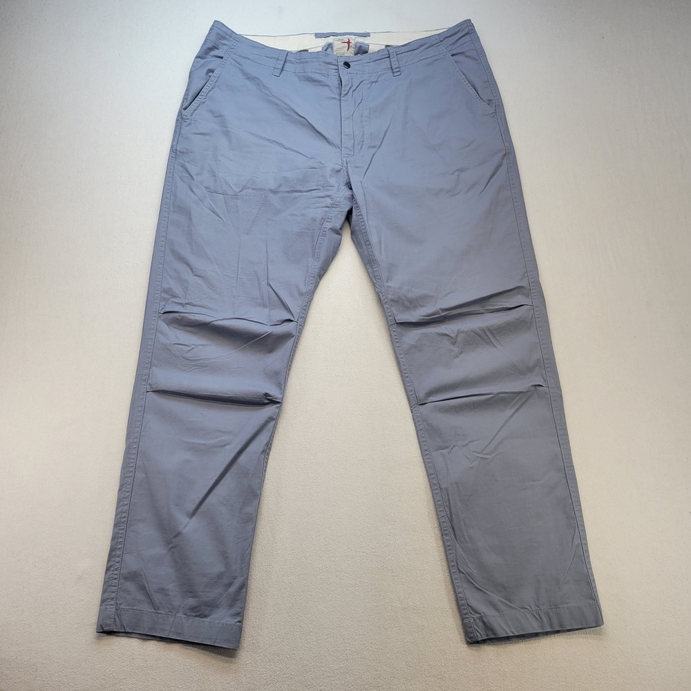 Relwen Chino Pants Mens 36x29 Blue Straight Leg Stretch Cotton Casual Trousers